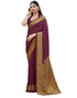 Vasthrlay Abstract Printed Wine Saree With Unstitched Blouse Piece