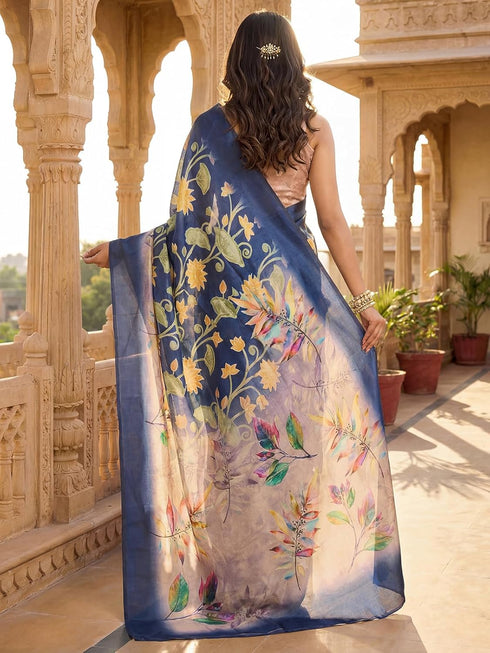 Vasthrlay Printed Coral Saree