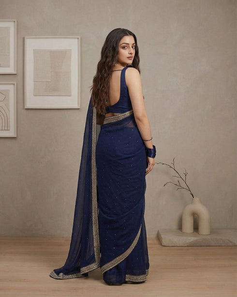 Vasthrlay Georgette Embroidery Saree
