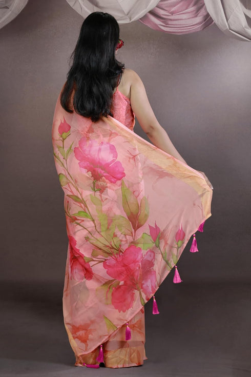 Vasthrlay Fashion Chiffon Geometric Printed Ethnic Wear