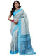 Vasthrlay Womens Printed Unstitched White Saree