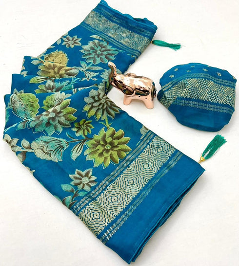 Vasthrlay Georgette Beautiful Aquablue