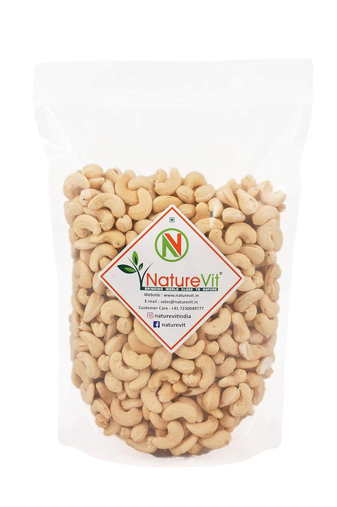 NatureVit Whole Cashews Premium W240 Grade Kaju| Gluten-Free & Plant-Based