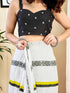 Vasthrlay Womens Printed Unstitched White Saree