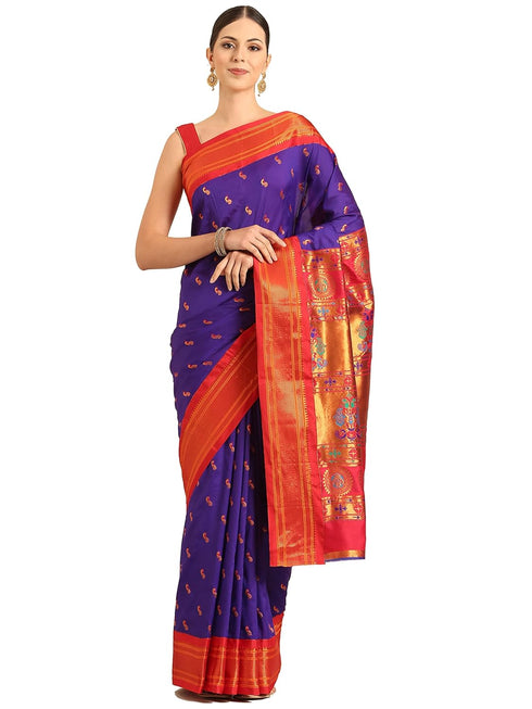 Vasthrlay Paithani Purple Saree