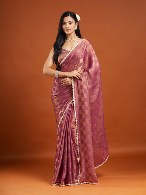 Vasthrlay Orange Unstitched Saree