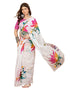 Vasthrlay Womens Printed Unstitched White Saree