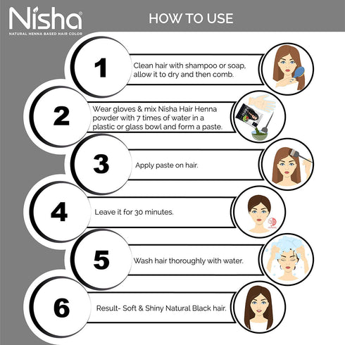 Nisha Natural Henna Powder - Natural Black