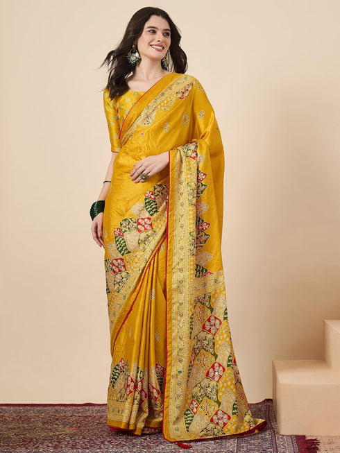 Vasthrlay Bandhani Printed Chiffon Ethnic Wear
