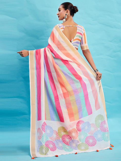 Vasthrlay Printed Unstitched Blouse Ethnic Wear