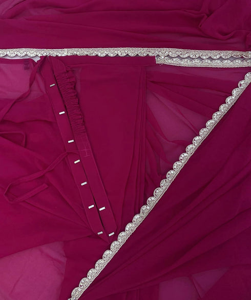 vasthrlayGeorgette Readymade Scalloped Unstitched Ethnic Wear