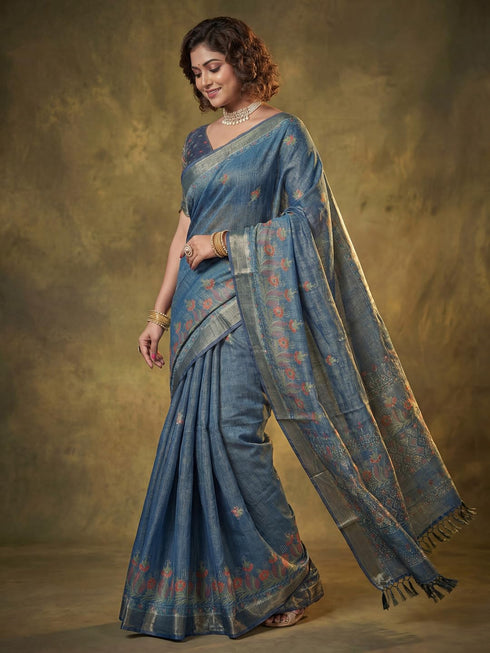 Vasthrlay Printed Handloom Unstitched Traditional Ethnic Wear
