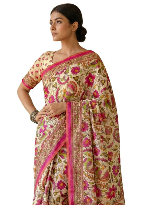 Vasthrlay Printed Peach1 Saree