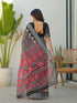 Vasthrlay Bandhani Embroidery Unstitched White Saree