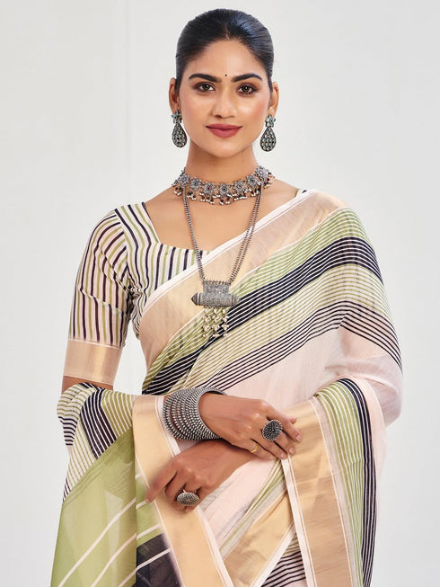 Vasthrlay Printed Unstitched Blouse Ethnic Wear
