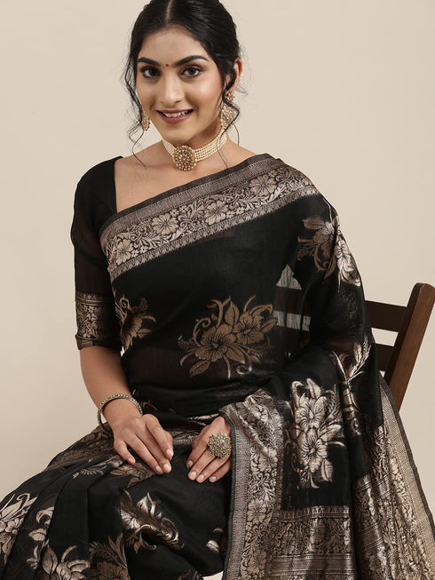 Vasthrlay Banarasi Unstitched Maroon Ethnic Wear