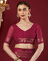 Vasthrlay Georgette Printed Unstitched Maroon Saree