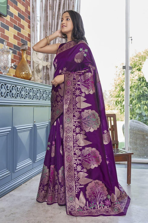 Vasthrlay Banarasi Traditional Unstitched Saree
