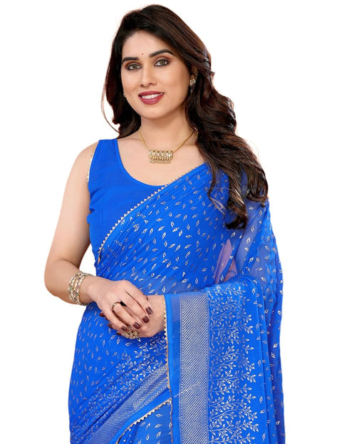 Vasthrlay Georgette Weaving Unstitched Red Saree