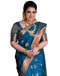 Vasthrlay Banarasi Jacquard Unstitched Dark Green Saree