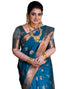 Vasthrlay Banarasi Jacquard Unstitched Dark Green Saree