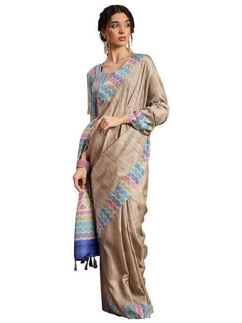 Vasthrlay Georgette Madhubani Unstitched Su Ethnic Wear
