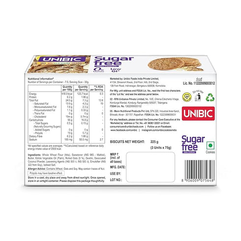 Unibic Sugar Free Oats Cookies