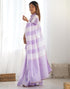 Vasthrlay Embroidery Scalloped Unstitched Off White Saree