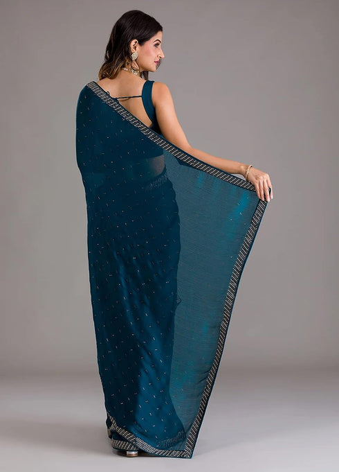 Vasthrlay Chiffon Siroski Diamond Ethnic Wear