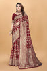 Vsathrlay Saree Kanjivaram Silk Pari Maroon
