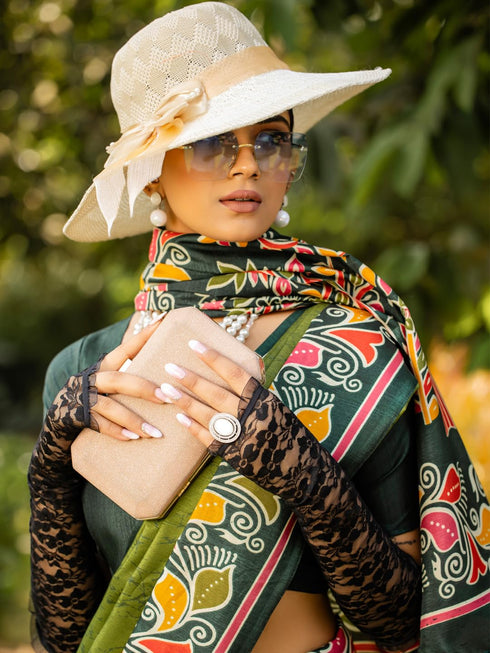 Vasthrlay Madhubani Printed Unstitched Hs Ethnic Wear