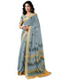 Vasthrlay Womens Printed Unstitched Dark Green Saree