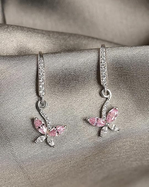 CLARA 925 Sterling Silver Drop Earrings Butterfly