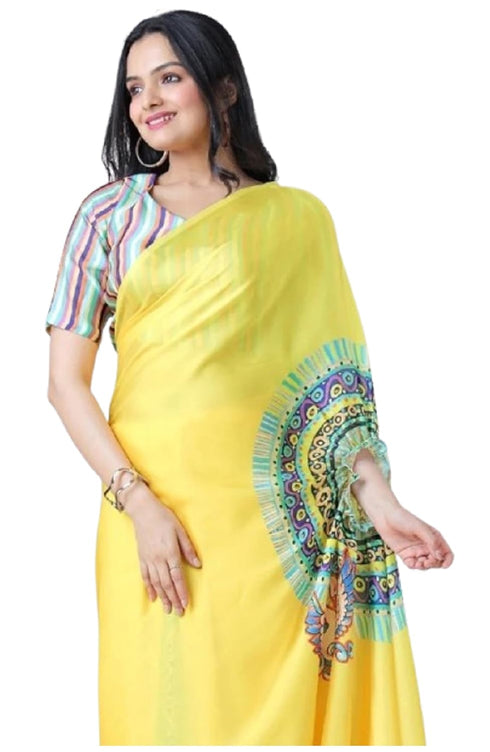 vasthrlayPrinted Designer Freehand Unstitched Ethnic Wear