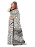 Vasthrlay Womens Abstract Unstitched Off White Saree