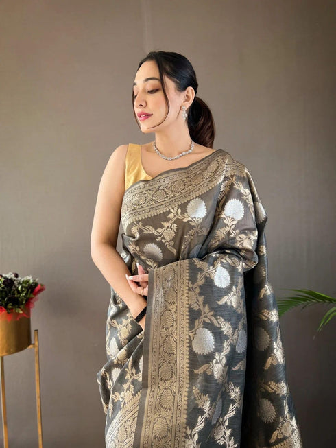 Vasthrlay Banarasi Unstitched Saree