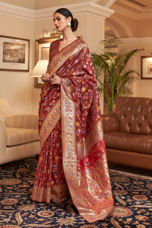 Vasthrlay Kanjivaram Handloom Kashmiri Ethnic Wear