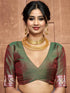 Vasthrlay Women's Paithani Unstitched Blouse Saree