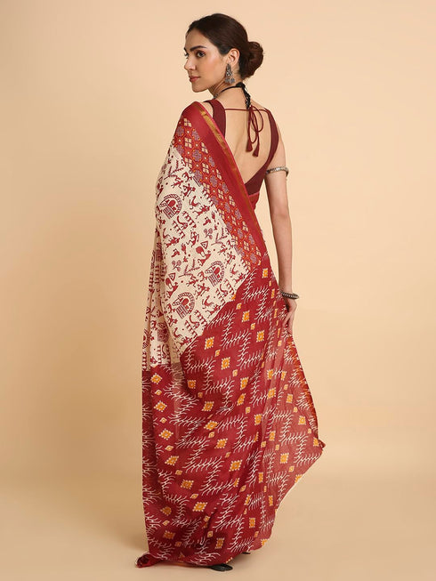 Vasthrlay Lightweight Breathable Traditional Printed Saree