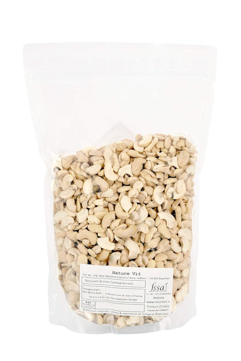 NatureVit Premium Broken Cashew Nuts Crunchy Kaju Tukda for Cooking & Snacking