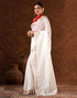 Vasthrlay Womens Cotton Unstitched White Saree