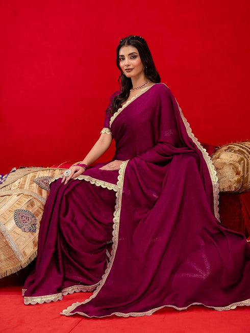 Vasthrlay Blouse Rust Saree