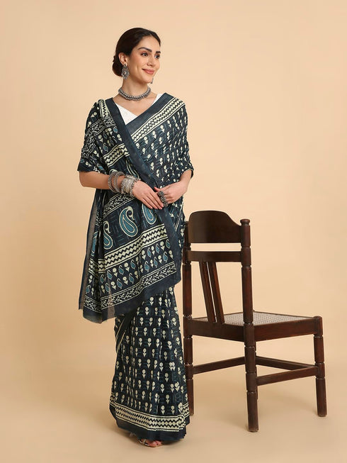 Vasthrlay Lightweight Breathable Traditional Printed Saree