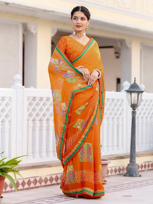Vasthrlay Georgette Printed Light Saree