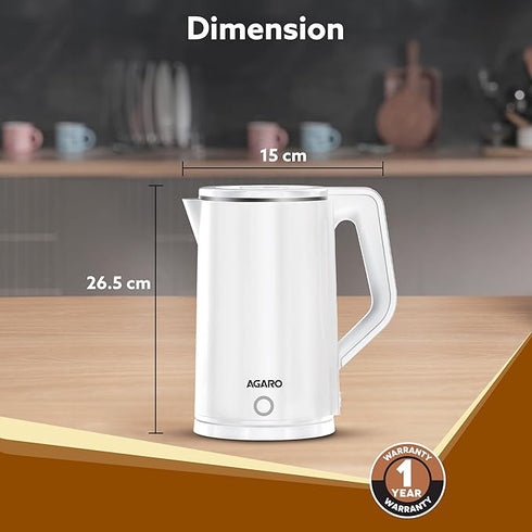 AGARO Elegant Electric Kettle 1.8L 1500 Watt