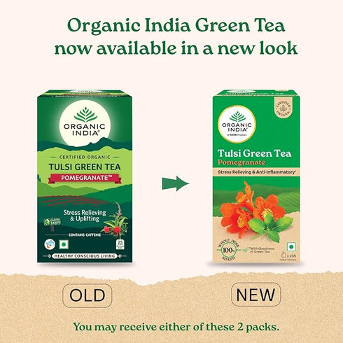 Organic India Tulsi Green Tea Pomegranate