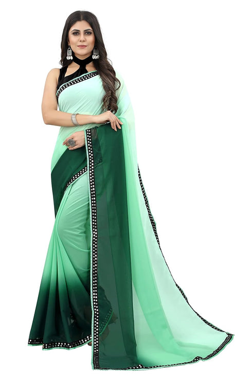 Vasthrlay Georgette Embroidered Mahendi Traditional