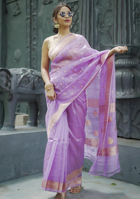 Vasthrlay Peach Banarasi Kanchipuram Ethnic Wear