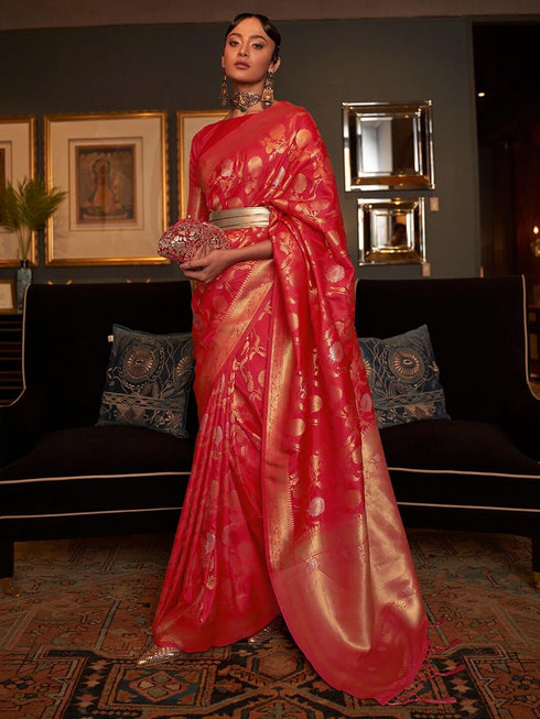 Vasthrlay Kanjivaram Unstitched Jacquard Stylish Saree