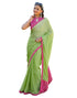 Vasthrlay Chiffon Bandhani Unstitched Light Green Saree